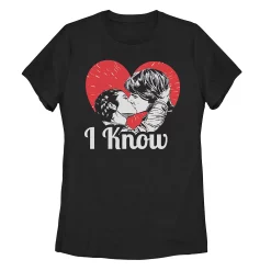 Juniors' Star Wars Han And Leia I Love You Tee