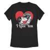 Juniors' Star Wars Leia And Han I Love You Tee