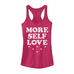 Juniors' More Self Love Hearts Tank Top