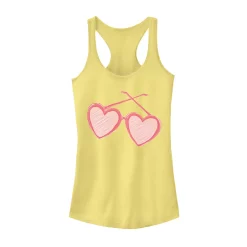 Juniors' Heart Shaped Sunglasses Sketch Tank Top