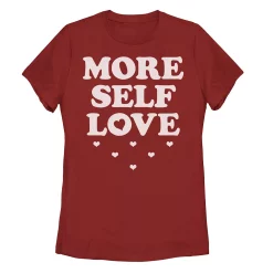 Juniors' More Self Love Hearts Tee