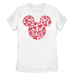 Disney's Mickey Mouse & Friends Juniors' Valentine's Day Heart Graphic Tee
