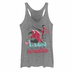 Juniors' Disney Pixar Incredibles Couple Heart Valentine Tank