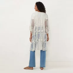 Women's LC Lauren Conrad Sheer Lace Duster -Kohl's shop 4826668 ALT