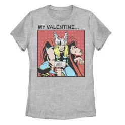 Juniors' Marvel Thor My Valentine Comic Tee