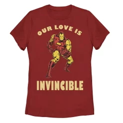 Juniors' Marvel Invincible Love Valentines Day Tee