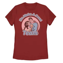 Juniors' DC Comics Valentine's Day Justice League Make A Great Team Graphic Tee