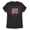 Juniors' MTV Distressed In A Heart Pink Logo Tee