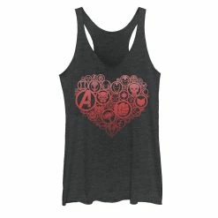 Juniors' Marvel Valentine's Heart Icon Build-Up Fill Tank Top