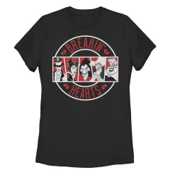 Juniors' Disney Villains Valentine's Day Group Shot Breakin' Hearts Tee