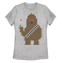 Juniors' Star Wars 8-Bit Wookiee Love Valentine's Day Tee