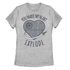 Juniors' Star Wars Valentines Day "You Make My Heart Explode" Tee