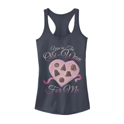 Juniors' Star Wars Valentines Obi-Wan For Me Heart Box Tank Top