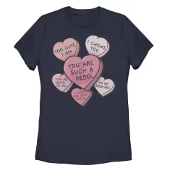 Juniors' Star Wars Valentines Candy Heart Quotes Tee