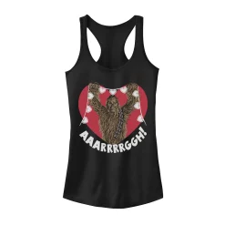 Juniors' Star Wars Chewbacca Holding Heart Lights Tank Top
