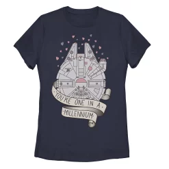 Juniors' Star Wars Millennium Falcon One In A Millennium Tee