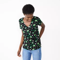 Women's Celebrate Together™ St. Patrick's Day V-Neck Graphic Tee -Kohl's shop 5229277 Black Rainbows