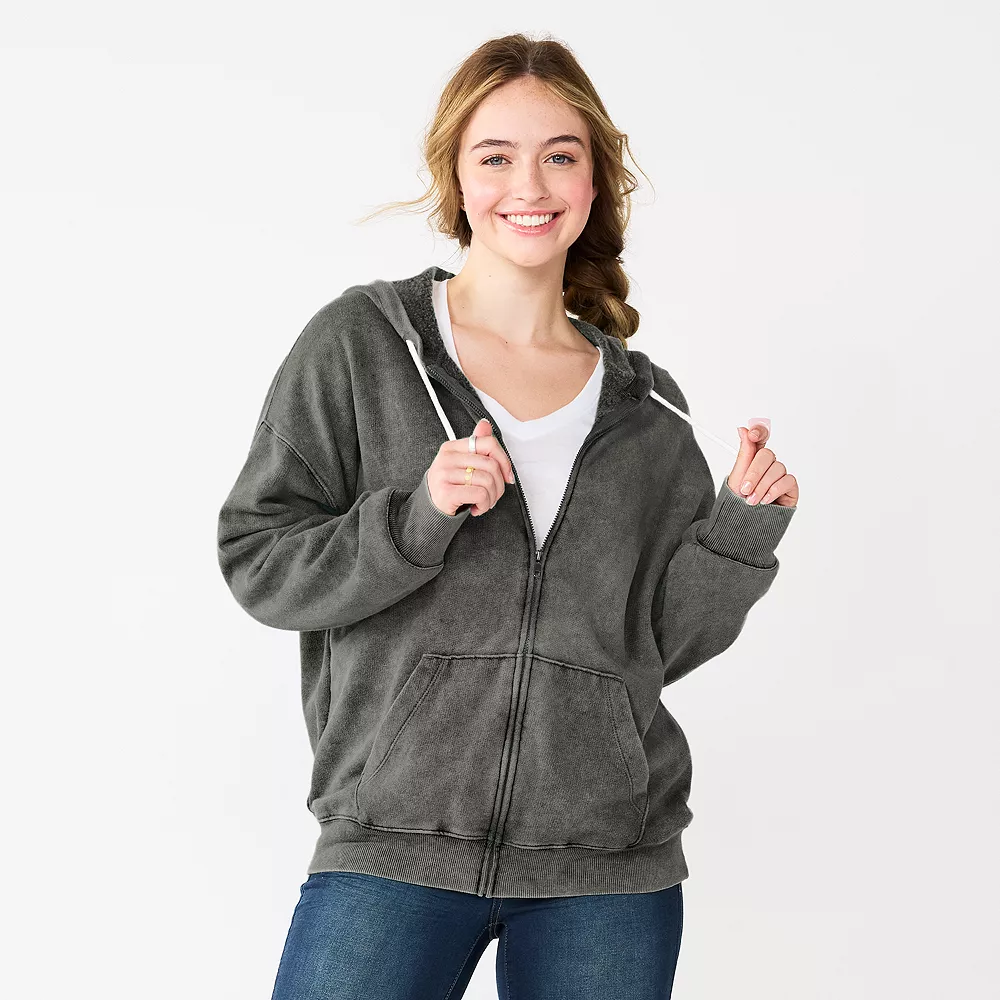 Juniors' SO® Oversized Zip-Up Hoodie 11 Juniors' SO® Oversized Zip-Up Hoodie - Image 11