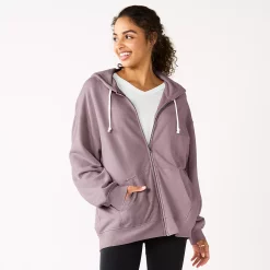 Juniors' SO® Oversized Zip-Up Hoodie 15 Juniors' SO® Oversized Zip-Up Hoodie -Kohl's shop 5236393 Muted Plum