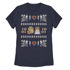 Juniors' The Legend Of Zelda Pixelated Character Collage Tee