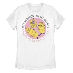 Juniors' Minions Let's Do Nothing All Day Together Circle Portrait Tee
