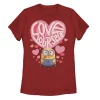 Juniors' Minions Love Yourself Heart Collage Portrait Tee