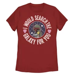 Juniors' Star Wars Valentines Search The Galaxy For You Tee