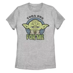 Juniors' Star Wars Yoda One For Me Chibi Portrait Tee