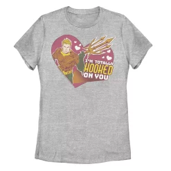 Juniors' Aquaman I'm Totally Hooked On You Portrait Tee