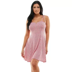 Juniors' Lily Rose Tied Shoulder Notched Neck Skater Dress -Kohl's shop 5521857 Red Floral