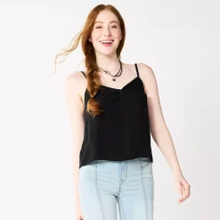 Juniors' SO® Front-Knot Tank