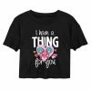 Juniors' Dr. Seuss Thing Valentine's Day Cropped Tee