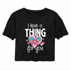 Juniors' Dr. Seuss Thing Valentine's Day Cropped Tee