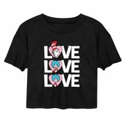 Juniors' Dr. Seuss Valentine's Day Love Cropped Tee
