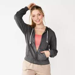 Juniors' SO® Favorite Long Sleeve Zip-Up Hoodie 13 Juniors' SO® Favorite Long Sleeve Zip-Up Hoodie -Kohl's shop 5585853 Black Burnout
