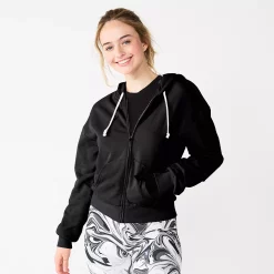 Juniors' SO® Favorite Long Sleeve Zip-Up Hoodie 15 Juniors' SO® Favorite Long Sleeve Zip-Up Hoodie -Kohl's shop 5585853 Black Luxe