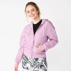 Juniors' SO® Favorite Long Sleeve Zip-Up Hoodie 21 Juniors' SO® Favorite Long Sleeve Zip-Up Hoodie -Kohl's shop 5585853 Grape Frosting