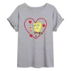Juniors' SpongeBob SquarePants And Gary Flowy Graphic Tee