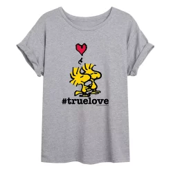 Juniors' Peanuts True Love Flowy Tee