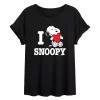 Juniors' Peanuts I Love Snoopy Flowy Tee