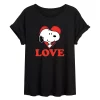 Juniors' Peanuts Love Snoopy Flowy Tee