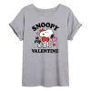 Juniors' Peanuts Valentines Flowy Tee
