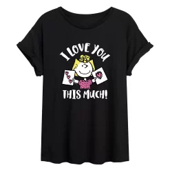 Juniors' Peanuts I Love You Flowy Tee