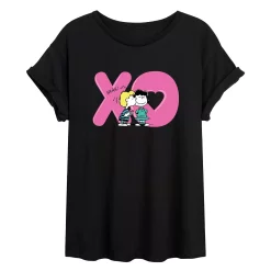 Juniors' Peanuts XO Lucy Flowy Tee