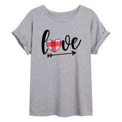 Juniors' Valentine's Day Love Flowy Tee