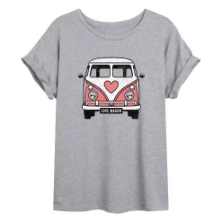 Juniors' Valentine's Day Van Flowy Tee