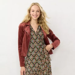 Women's LC Lauren Conrad Suede Moto Jacket 14 Women's LC Lauren Conrad Suede Moto Jacket -Kohl's shop 5676944 Chic Burgundy