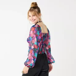 Juniors' SO® Cropped Ruched Front Top -Kohl's shop 5696258 ALT