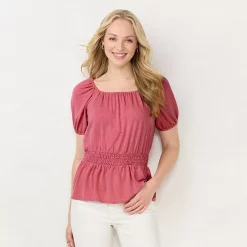 Women's LC Lauren Conrad Scoopneck Smocked Top