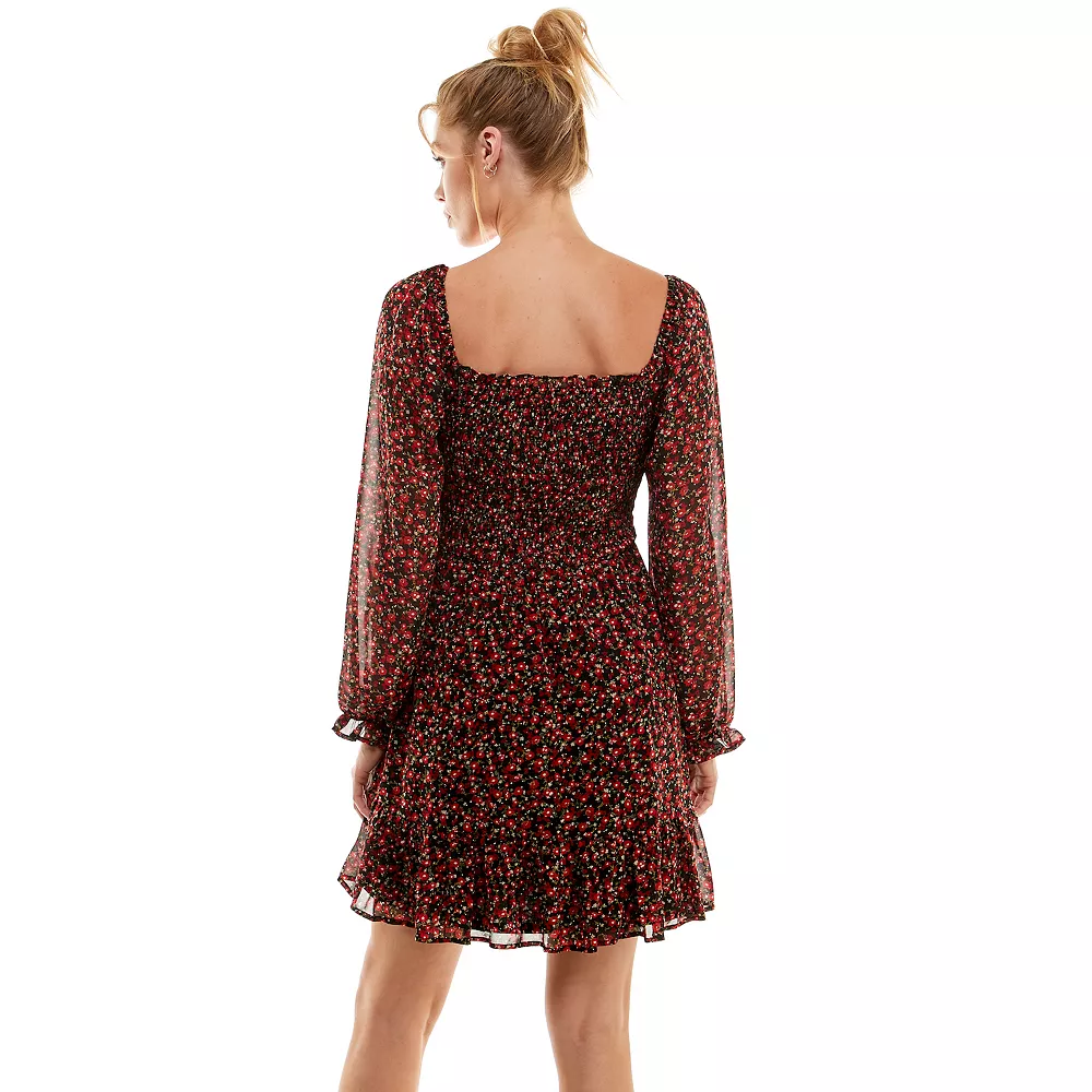 Juniors' Lily Rose Ruffled Smocked Skater Dress 2 Juniors' Lily Rose Ruffled Smocked Skater Dress - Image 2